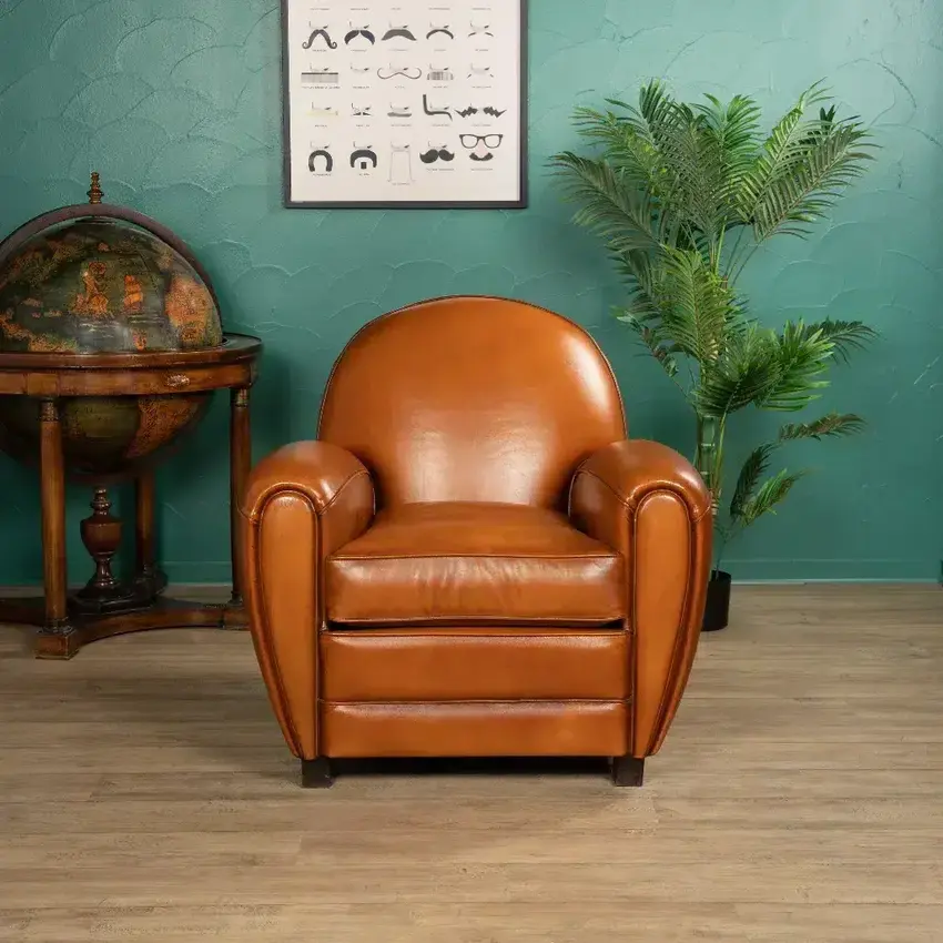 Club armchair annee folles - havane Color