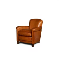 Honey Passy leather club chair in 3/4 view