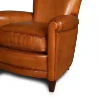 Honey Passy leather club chair, detail