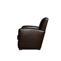 Chocolate Leather club chair Léon in side view