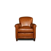 Honey Passy leather club chair in front view