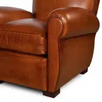 Havana Leather club chair Petit Chapeau de Gendarme, zoom armrest