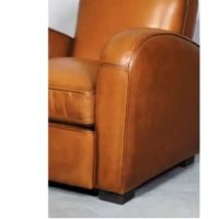 Hemingway child club chair, honey leather, zoom armrest
