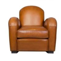 Hemingway child club chair, honey leather, front view