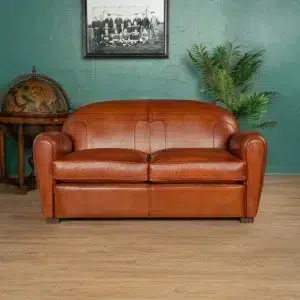 Longchamp 2 seater leather club sofa