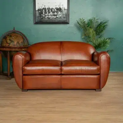 Jules 2 seater leather club sofa