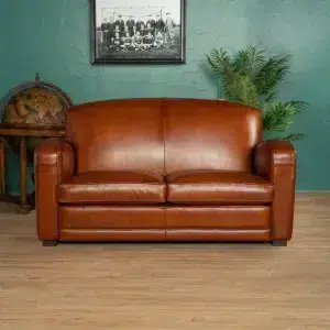 Grand Carré 2 seater leather club sofa bed