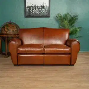 Grand Chapeau de Gendarme 2 seater leather club sofa