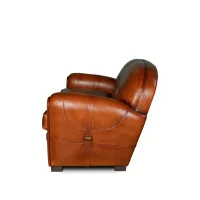 Havana Longchamp 2 seater club sofa in leather in side view