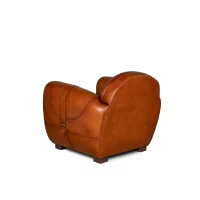 Havana Gabin leather club chair in 3/4 back view