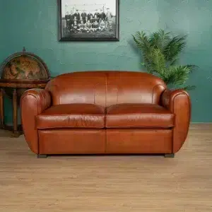 Gabin 2 seater leather club sofa bed