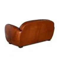 Havana Gabin 2 seater leather club sofa bed 3/4 back view