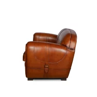 Havana Gabin 2 seater leather club sofa bed side view