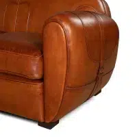 Havana Gabin 2 seater leather club sofa bed zoom armrest