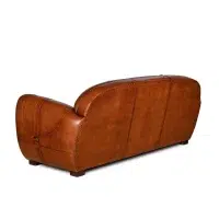 Havana Gabin 3 seater leather club sofa bed 3/4 back view