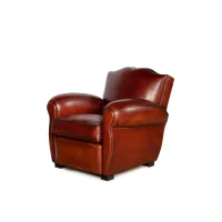 Cognac Petit Moustache leather club chair in 3/4 view