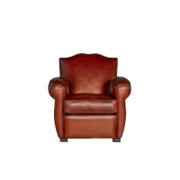 Cognac Petit Moustache leather club chair in front view